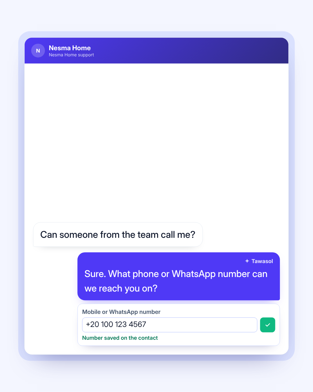Captures contact details